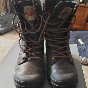 Palladium Dark Brown High-Top Boots